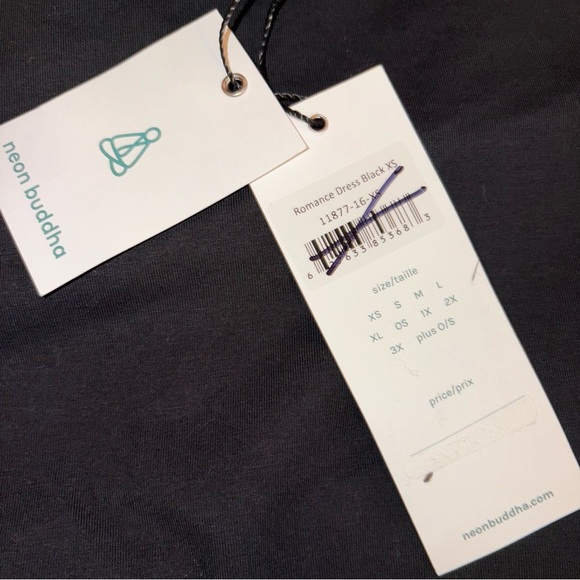 Neon Buddha Black and Gray Asymmetrical Cowl Neck Dress NWT - Picture 6 of 8